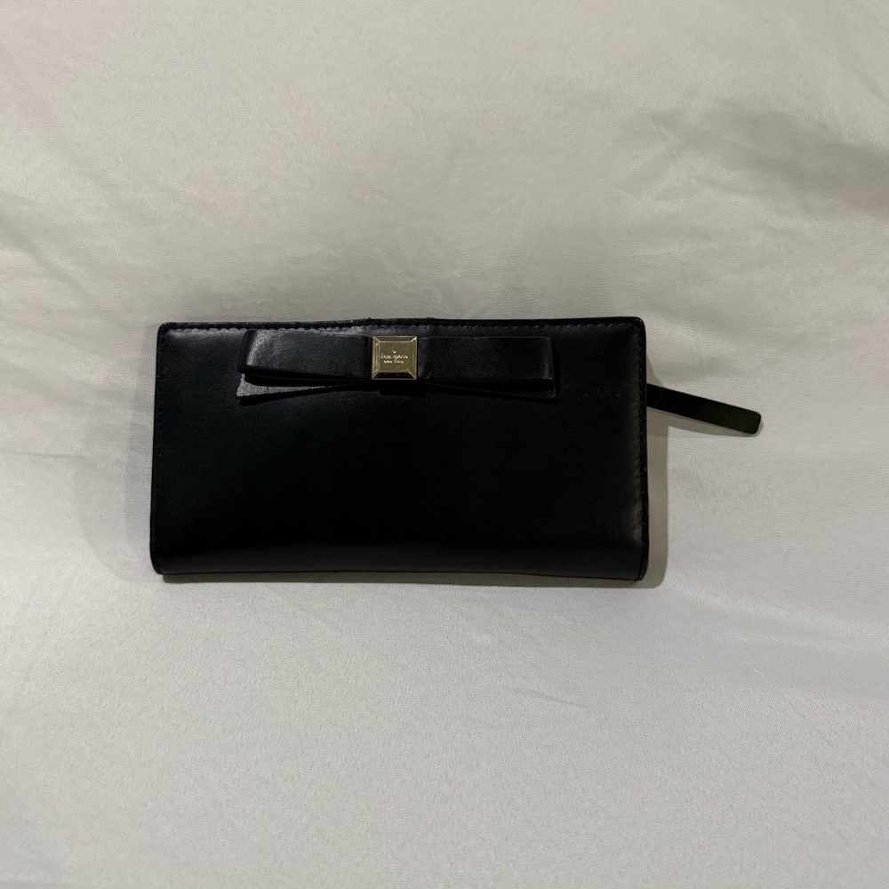 Kate Spade Black Bow Leather Wallet